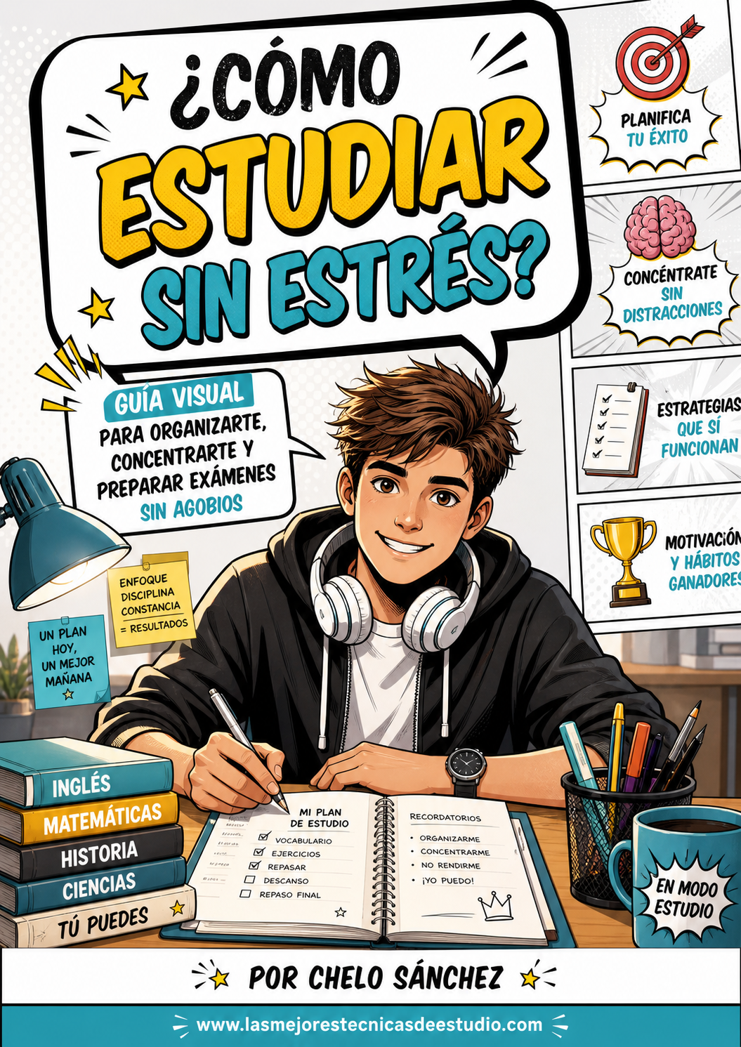 Portada del ebook gratuito Cómo estudiar sin estrés de Chelo Sánchez